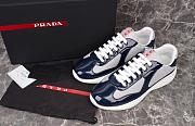 Kitlife Prada America's Cup Dark Blue Patent Leather and Grey Technical Fabric Sneakers - 1