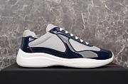 Kitlife Prada America's Cup Dark Blue Patent Leather and Grey Technical Fabric Sneakers - 2