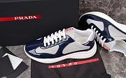Kitlife Prada America's Cup Dark Blue Patent Leather and Grey Technical Fabric Sneakers - 3