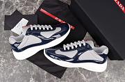 Kitlife Prada America's Cup Dark Blue Patent Leather and Grey Technical Fabric Sneakers - 4