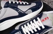 Kitlife Prada America's Cup Dark Blue Patent Leather and Grey Technical Fabric Sneakers - 6