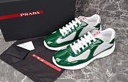 Kitlife Prada America's Cup Green Patent Leather and Grey Technical Fabric Sneakers - 1