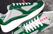 Kitlife Prada America's Cup Green Patent Leather and Grey Technical Fabric Sneakers - 4
