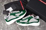 Kitlife Prada America's Cup Green Patent Leather and Grey Technical Fabric Sneakers - 2