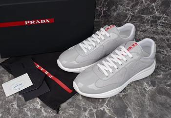 Kitlife Prada America's Cup Grey Patent Leather and Grey Technical Fabric Sneakers