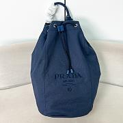 Kitlife Prada Canvas Drawstring Duffel Bag Dark Blue 2VY011 34x55x34cm - 1