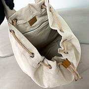 Kitlife Prada Canvas Drawstring Duffel Bag White 2VY011 34x55x34cm - 5