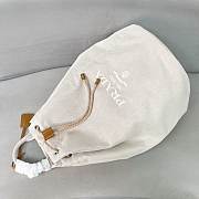 Kitlife Prada Canvas Drawstring Duffel Bag White 2VY011 34x55x34cm - 4
