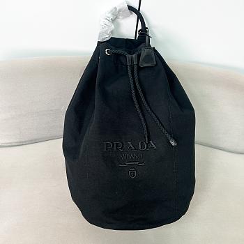 Kitlife Prada Canvas Drawstring Duffel Bag Black 2VY011 34x55x34cm