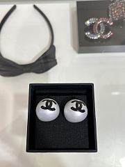 Kitlife Chanel 25P Black Enamel CC Pearl Round Button Earrings - 5
