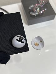 Kitlife Chanel 25P Black Enamel CC Pearl Round Button Earrings - 3