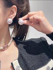 Kitlife Chanel 25P Pink Enamel CC Pearl Round Button Earrings - 3