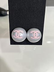 Kitlife Chanel 25P Pink Enamel CC Pearl Round Button Earrings - 2