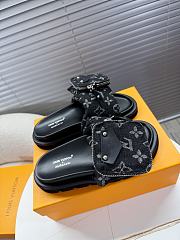 Kitlife Louis Vuitton x TM Pool Pillow Flat Comfort Mule Black Denim  - 3