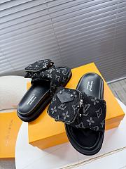 Kitlife Louis Vuitton x TM Pool Pillow Flat Comfort Mule Black Denim  - 2