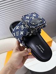 Kitlife Louis Vuitton x TM Pool Pillow Flat Comfort Mule Dark Blue Denim - 6