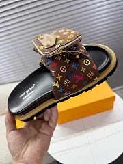 Kitlife Louis Vuitton x TM Pool Pillow Flat Comfort Mule Brown Multicolor - 6