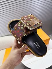 Kitlife Louis Vuitton x TM Pool Pillow Flat Comfort Mule Brown Multicolor - 4