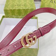 Kitlife Gucci Double-sided Belt In Red With Gold / Silver Buckle 3cm - 6