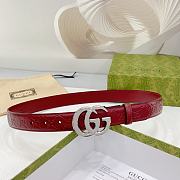 Kitlife Gucci Double-sided Belt In Red With Gold / Silver Buckle 3cm - 4