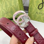 Kitlife Gucci Double-sided Belt In Red With Gold / Silver Buckle 3cm - 2