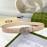 Kitlife Gucci Double-sided Belt In Beige With Gold / Silver Buckle 3cm - 4