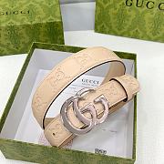 Kitlife Gucci Double-sided Belt In Beige With Gold / Silver Buckle 3cm - 2