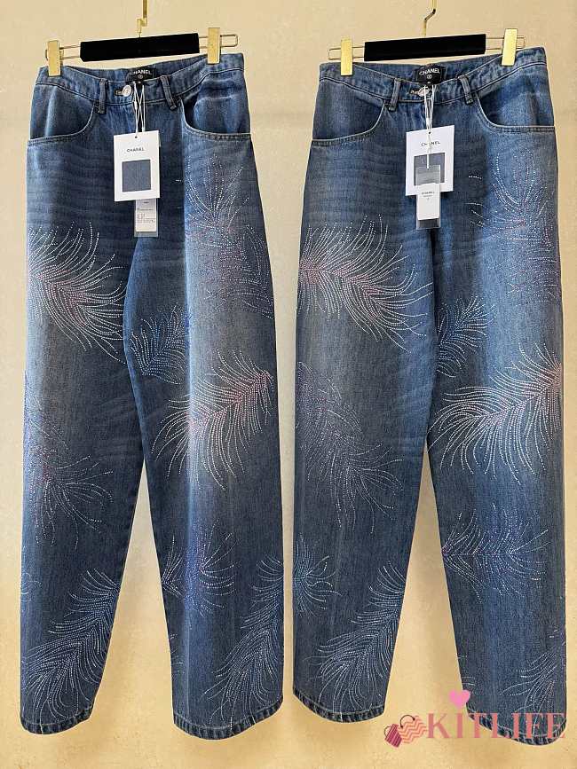 Kitlife Chanel 25S Colored Diamond Feathers Jeans  - 1