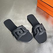 Kitlife Hermes Aloha Black Leather Sandals  - 1