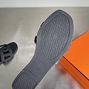 Kitlife Hermes Aloha Black Leather Sandals  - 6