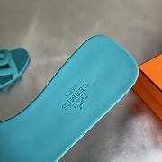 Kitlife Hermes Aloha Green Leather Sandals - 4