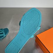 Kitlife Hermes Aloha Green Leather Sandals - 6