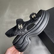 Kitlife Chanel Thick Platform Pattern Sandals Black - 3