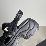 Kitlife Chanel Thick Platform Pattern Sandals Black - 5