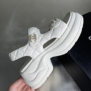 Kitlife Chanel Thick Platform Pattern Sandals White - 6