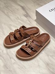 Kitlife Celine 25FW Arc De Triomphe Buckle Slippers Brown - 3