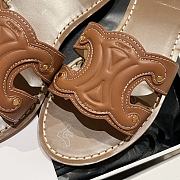 Kitlife Celine Triomphe Mules In Calfskin Tan - 4