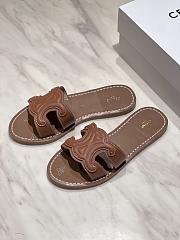 Kitlife Celine Triomphe Mules In Calfskin Tan - 3