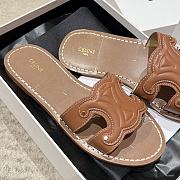 Kitlife Celine Triomphe Mules In Calfskin Tan - 2