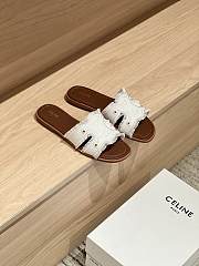 Kitlife Celine 25FW Arc De Triomphe White Denim Slippers - 6
