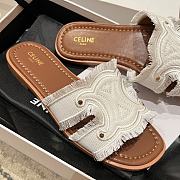 Kitlife Celine 25FW Arc De Triomphe White Denim Slippers - 5
