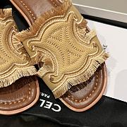 Kitlife Celine 25FW Arc De Triomphe Beige Denim Slippers - 6