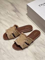 Kitlife Celine 25FW Arc De Triomphe Beige Denim Slippers - 4