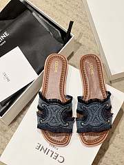 Kitlife Celine 25FW Arc De Triomphe Blue Denim Slippers  - 1