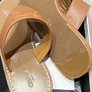 Kitlife Celine 25FW Arc De Triomphe Brown Leather Flip-flops - 6