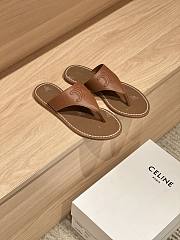 Kitlife Celine 25FW Arc De Triomphe Brown Leather Flip-flops - 3