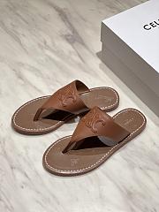 Kitlife Celine 25FW Arc De Triomphe Brown Leather Flip-flops - 2