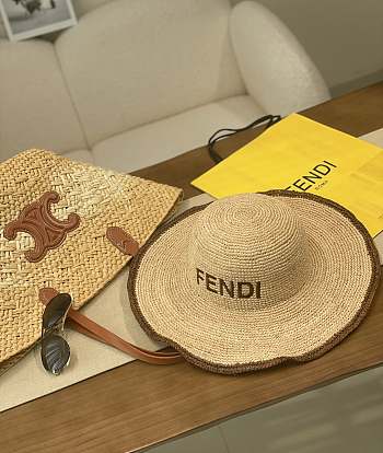 Kitlife Fendi Letter Straw Hat 