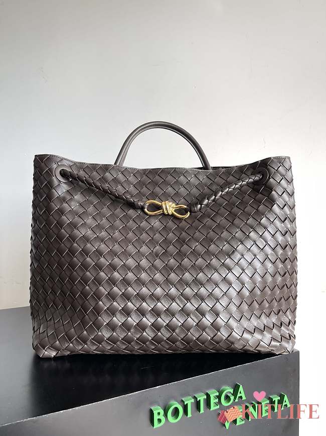 Kitlife Bottega Veneta Andiamo Tote Large Bag Dark Brown - 45x22x34 cm - 1