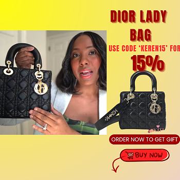 Kitlife Dior Lady Black Cannage Lambskin 20x17x9cm